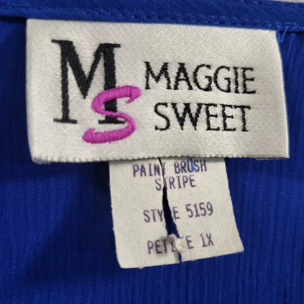 VTG 90's Maggie Sweet 1XP Royal Blue Textured Blazer Heart Hook Evening Gala